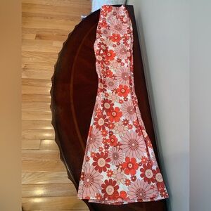 Floral Patterned Flared Pants